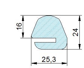 Búvónyílás alsó ovális 511x372 mm befelenyíló (200/RP;200/RP/B) – 3. műszaki rajz
