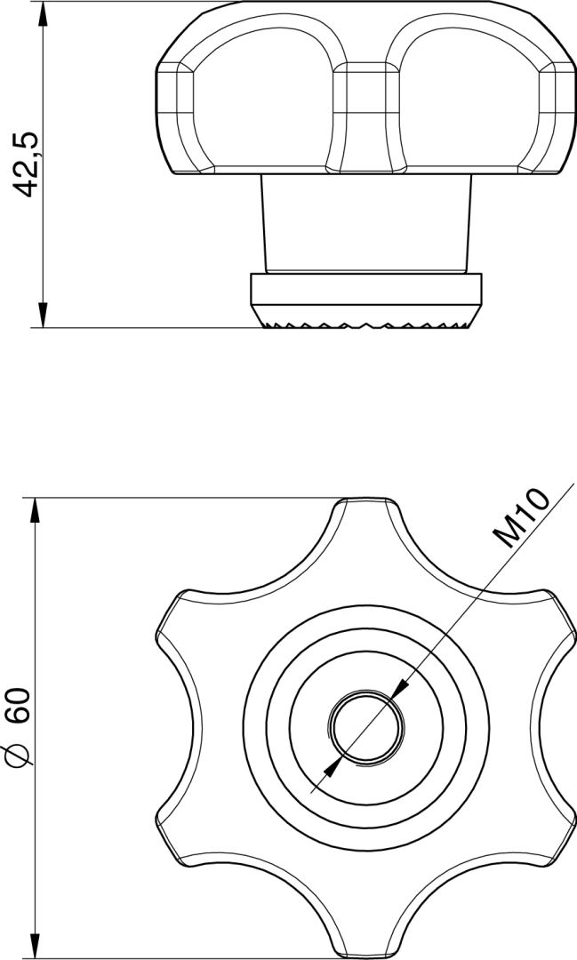 Búvónyílás felső kerek 306 mm kifelenyíló (245;246;247;248) – 2. műszaki rajz
