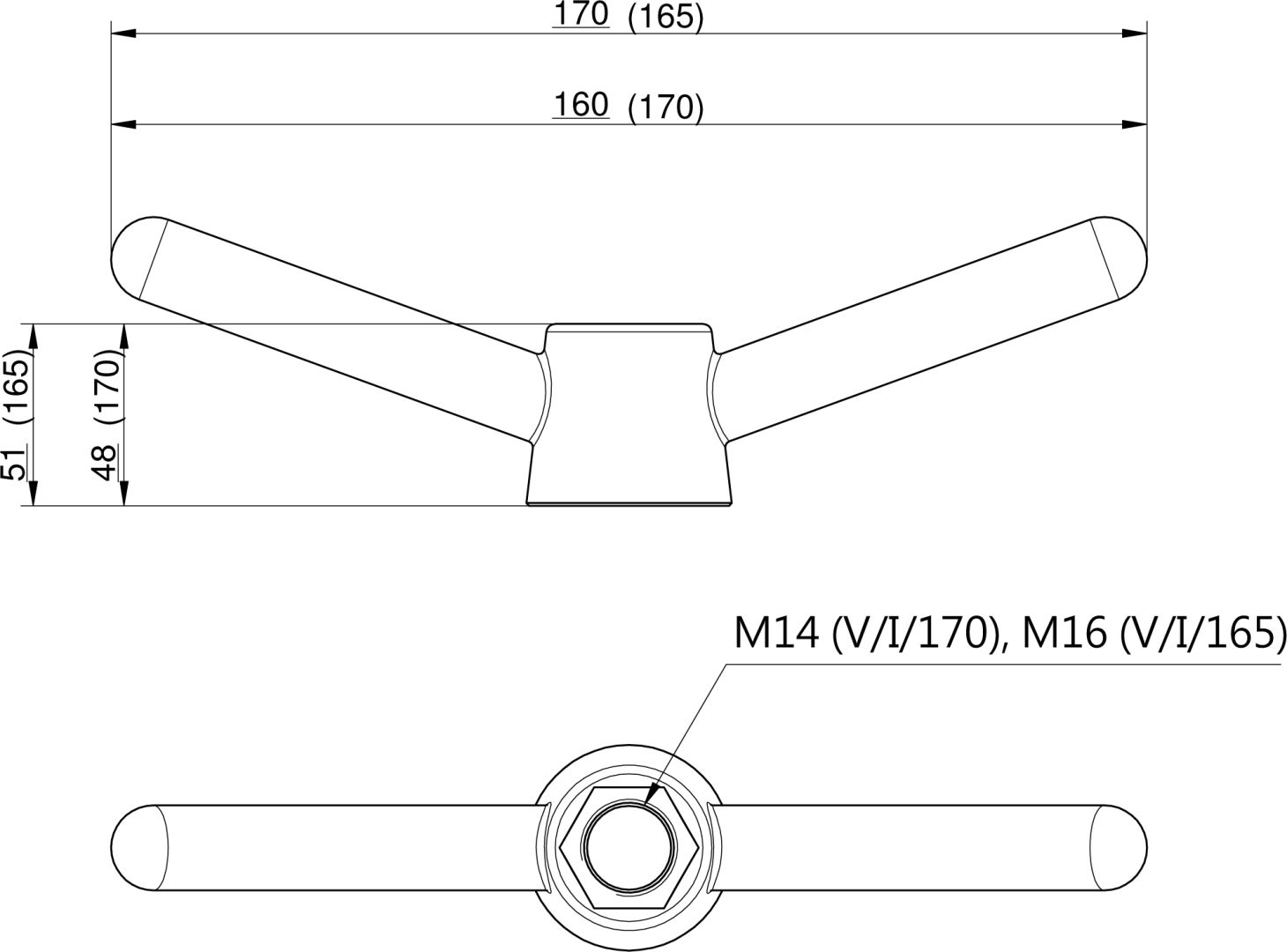 Búvónyílás felső kerek 458 mm kifelenyíló (450P) – 2. műszaki rajz